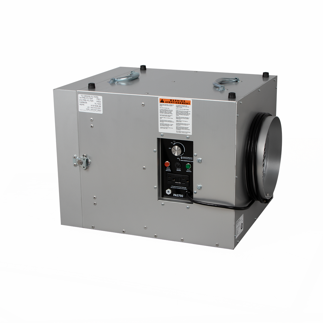 Depurador de aire portátil HEPA-AIRE® PAS750 de Abatement Technologies - 750 CFM
