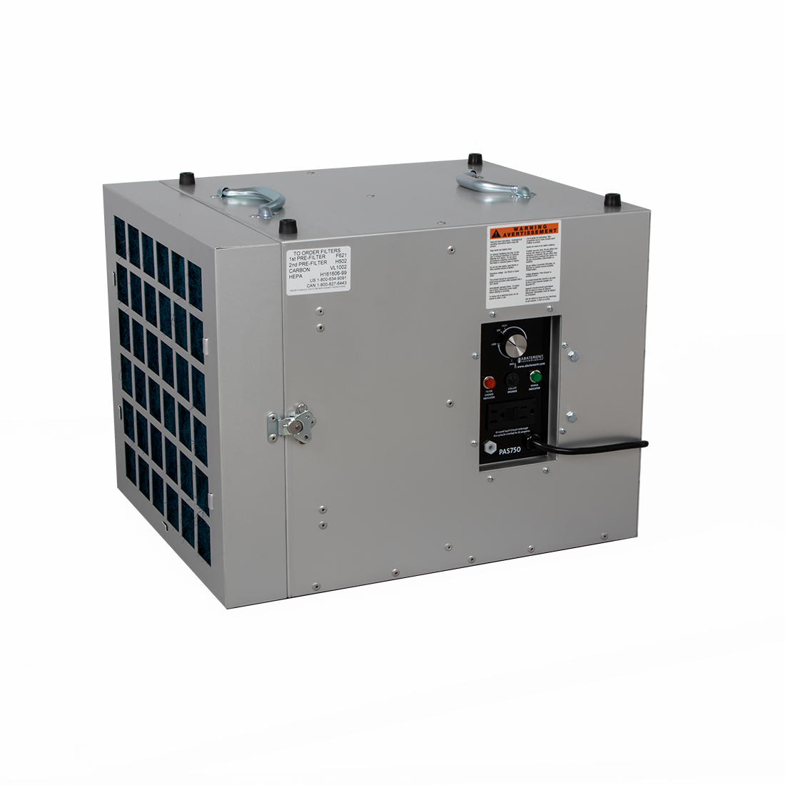 Depurador de aire portátil HEPA-AIRE® PAS750 de Abatement Technologies - 750 CFM