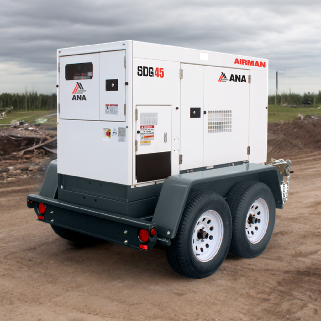 Airman SDG45S-8E2 45 kVA Prime Power 28.75 Hr Runtime Mobile Generator -  Mount Compressor