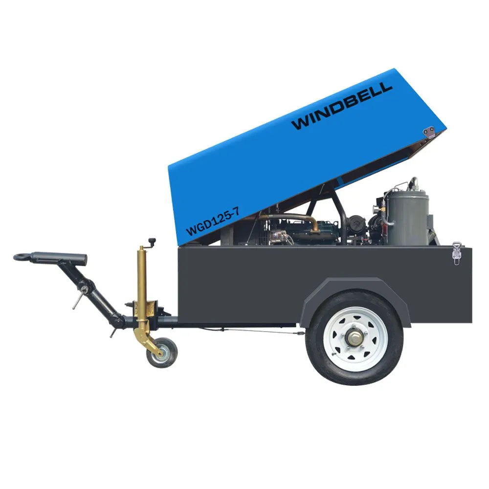 Windbell WGD125 125 CFM 35 HP Trailer Air Compressor