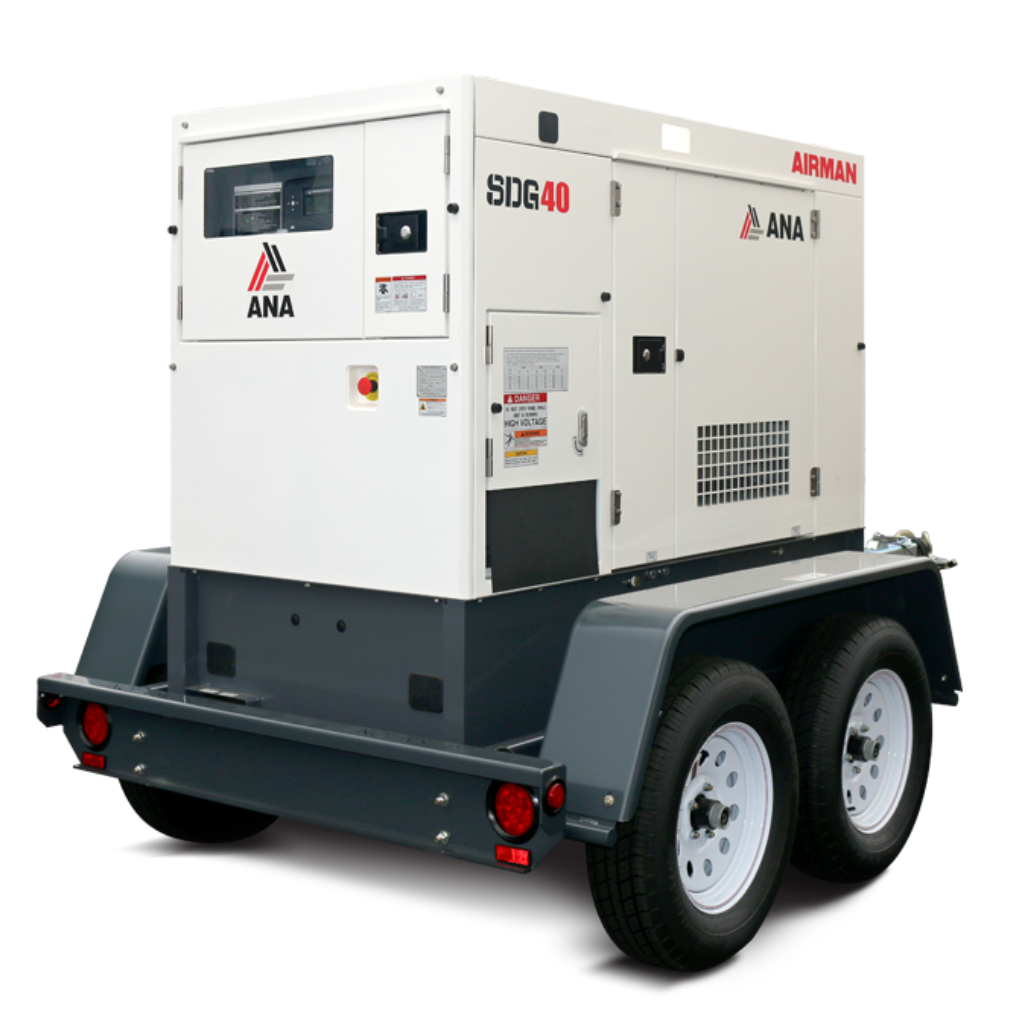 Airman SDG40S-8E1 36 kVA Prime Power, 37 Hrs Runtime Kubota Engine Mobile Generator