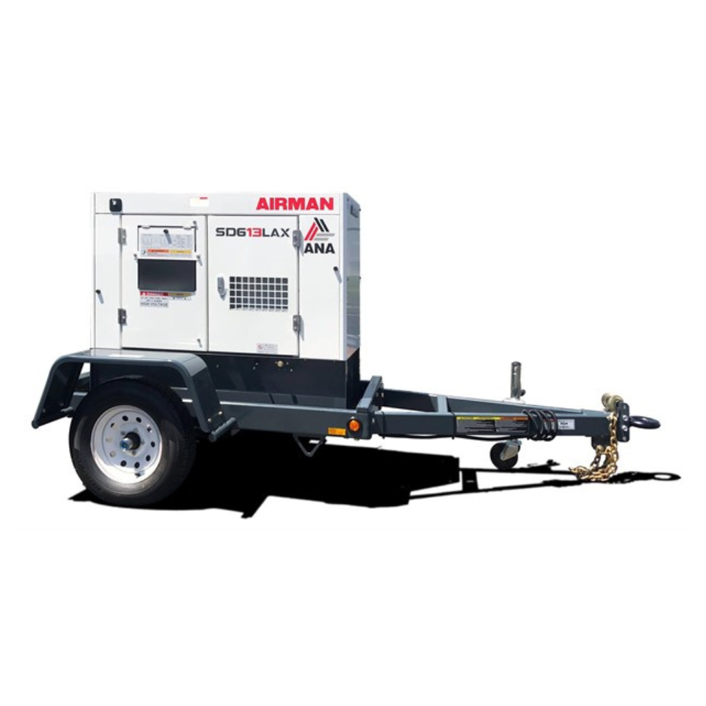 Airman SDG13LAX-8E1 12.5 kVA Prime Power 27.7 Hrs Runtime Kubota Mobile Generator