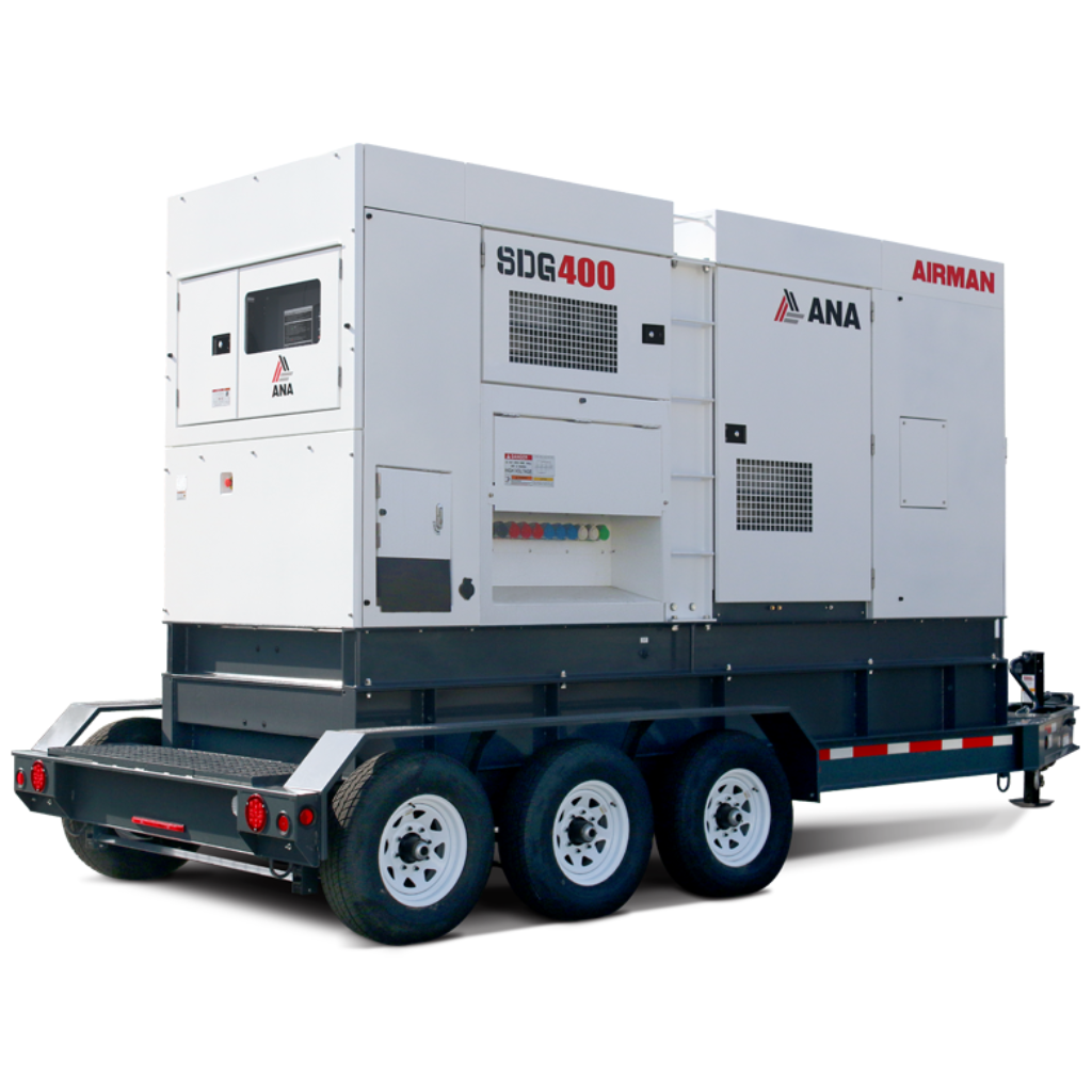Airman SDG400S-8E 400 kVA Prime Power, 21.3 Hrs Runtime Isuzu Engine Mobile Generator