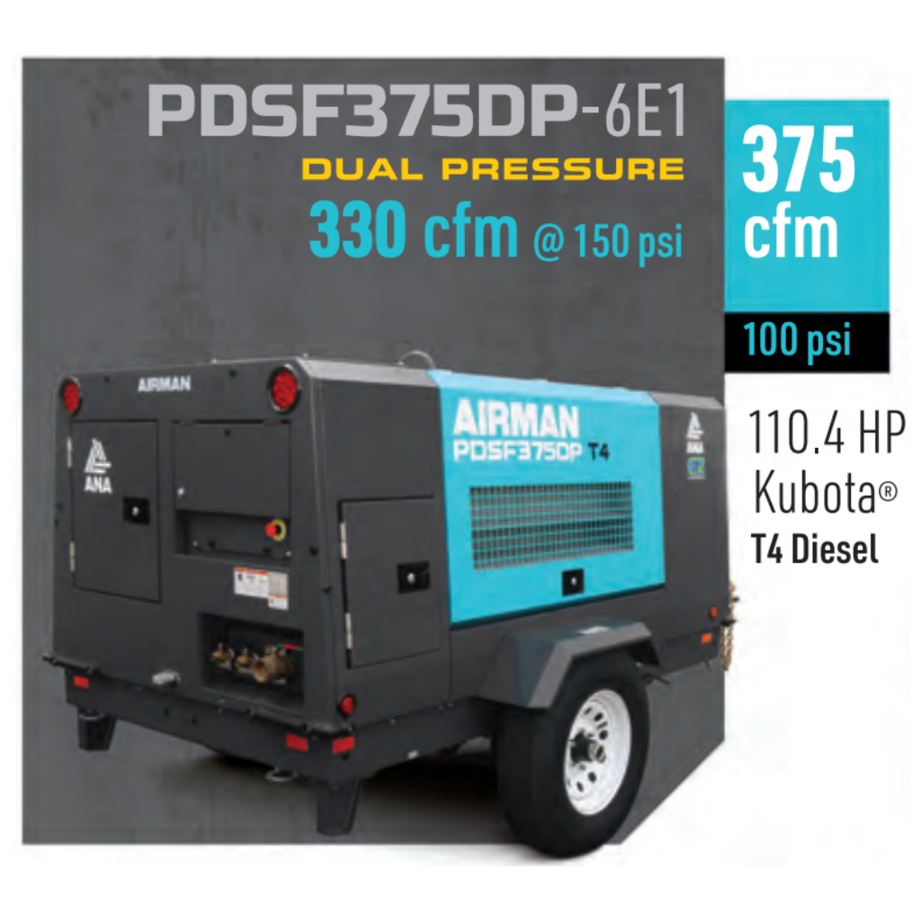 375 CFM Towable & Trailer Mounted Air Compressors