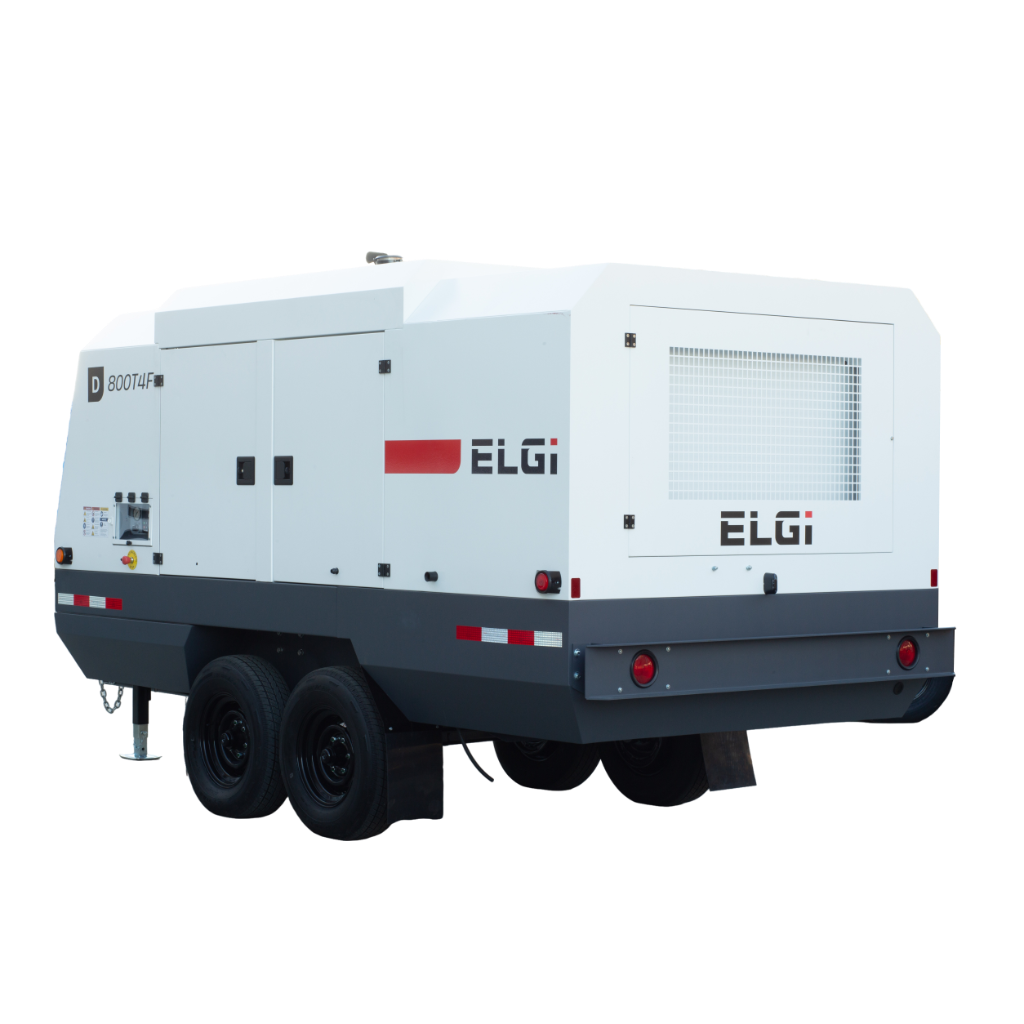 ELGi D800T4F 800 CFM 254 HP Trailer Air Compressor