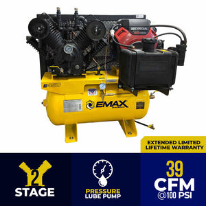EMAX E450-G Industrial Plus Gas Air Compressor 18HP 30G/60G Horizontal Honda ELEC START- Truck mount - EGES1830ST,  EGES1860ST