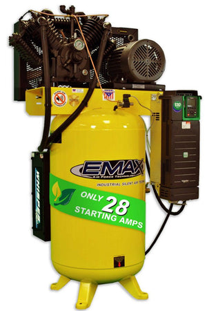EMAX E550 Series Industrial Plus Silent Smart Air Compressor - Variable speed single/three phase 208/230V/460V- With Pressure Lube Pump and Cooling Radiator - EVR05V080V13, EVR07V080V13, EVR10V080V13, EVR10V120V13, EVR15V120Y22