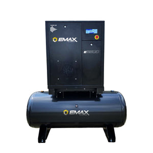 EMAX  ERI0151203, ERI0201203 E3500 Series – 15-20HP 3PH Industrial Rotary Screw Compressor-120 Gal Tank Mount