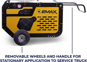 EMAX EGS070PT Portable Kohler Gas Driven 70 CFM 24 HP Rotary Screw Air Compressor