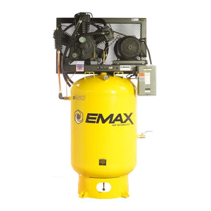 EMAX E450 Series – 15HP 3 Cylinder Piston Air Compressor, 120 Gallon, 3 Phase, 2 Stage, Pressure lubricated, Silent Air System – ESP15V120Y3
