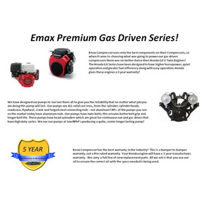 EMAX E450 Industrial Plus Gas Air Compressor 13HP V-4 30 GALLON Honda, electric start,  truck mount - EGES1330V4