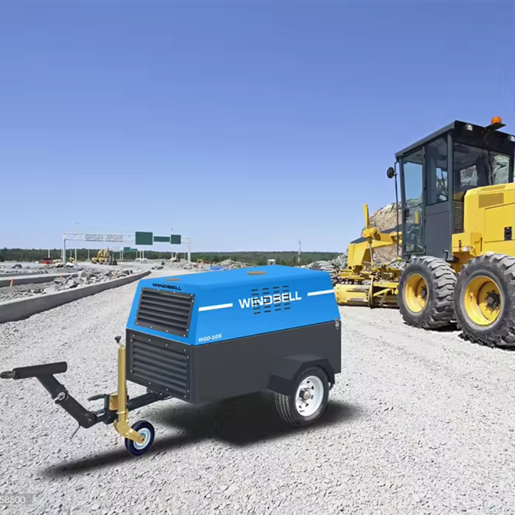 Windbell WGD100 105 CFM 30 HP Trailer Air Compressor