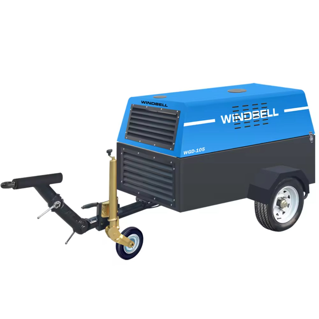 Windbell WGD100 105 CFM 30 HP Trailer Air Compressor