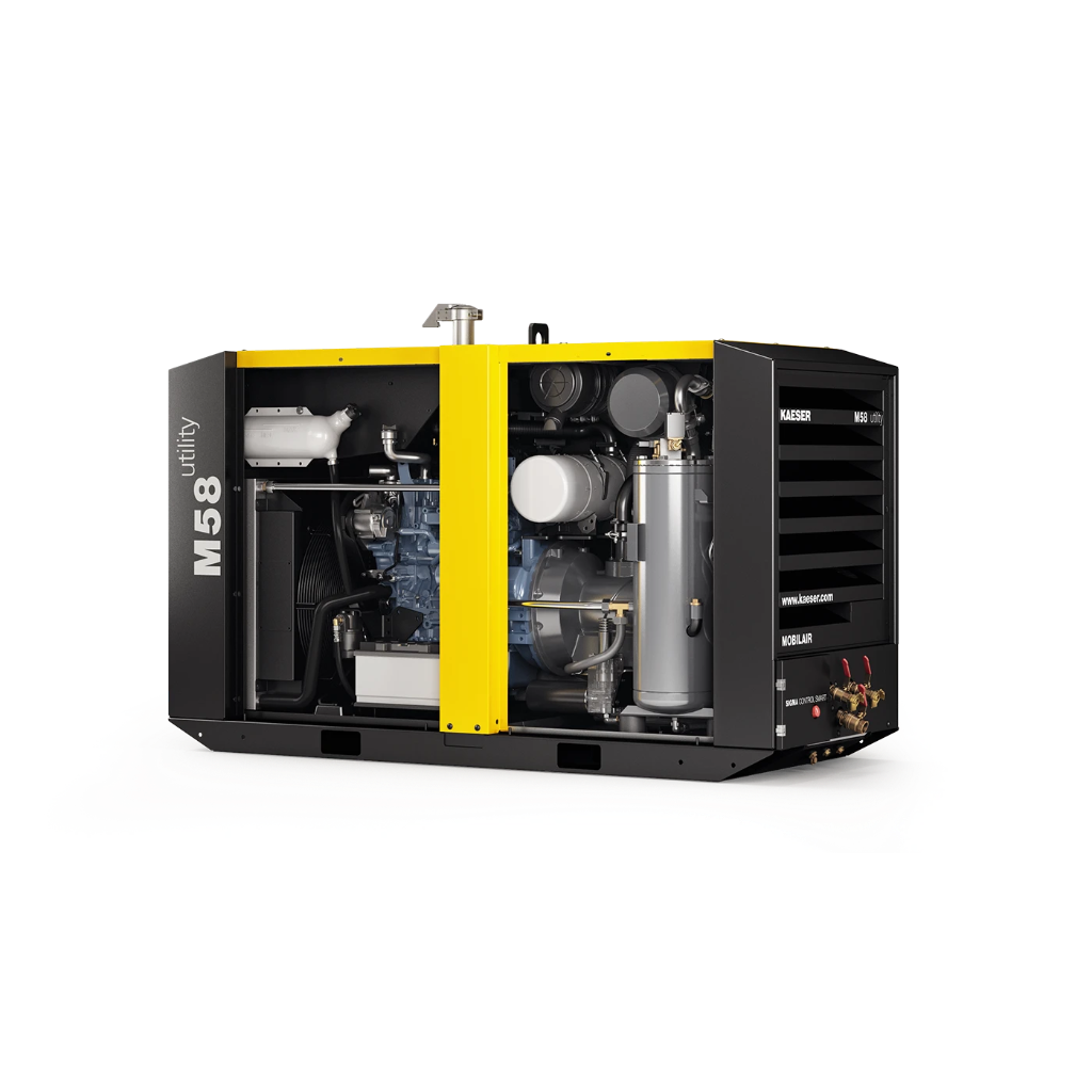 Compresor de aire portátil Kaeser M58 Utility MobilAir 210 CFM 43 HP