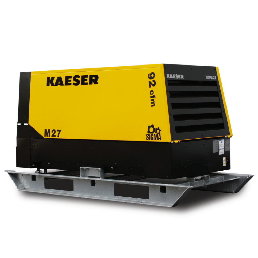 Compresor de aire portátil Kaeser M27 Utility Skid MobilAir 92 CFM 21 HP