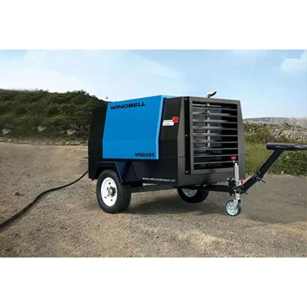 Windbell WGD185 185 CFM 50 HP Trailer Air Compressor