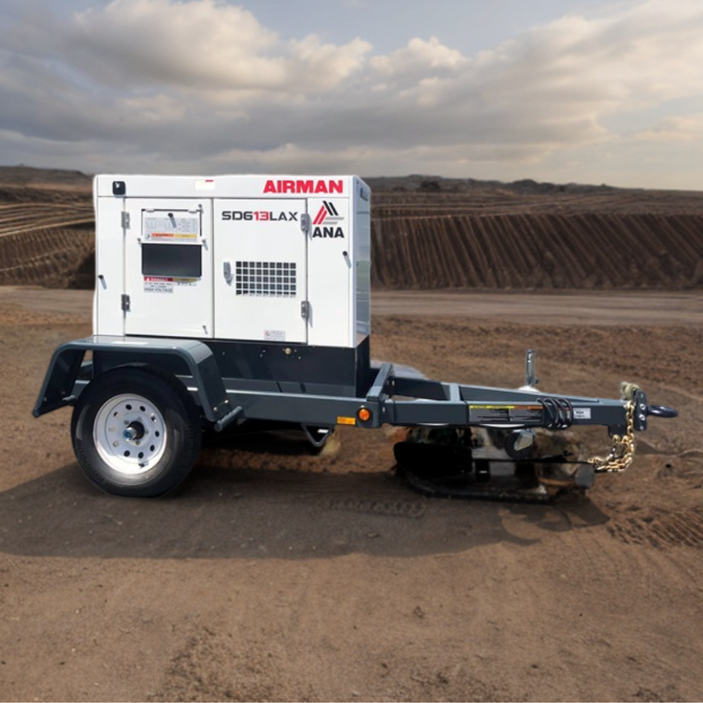 Airman SDG13LAX-8E1 12.5 kVA Prime Power 27.7 Hrs Runtime Kubota Mobile Generator