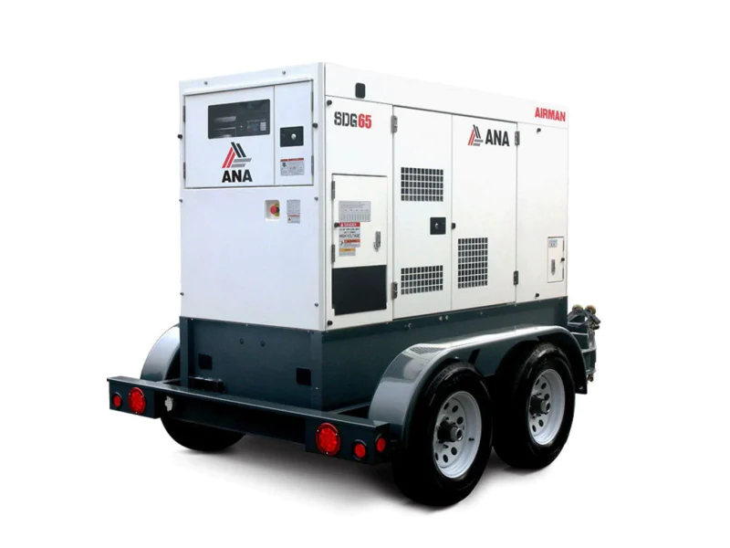 Airman SDG65S-8E1 65 kVA Prime Power, 28.5 Hrs Runtime Isuzu Engine Mobile Generator