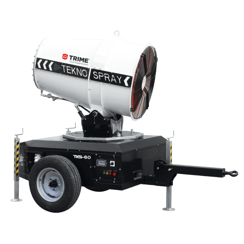 Trime TKS-60 Teknospray de 60 metros con cañón de control de polvo para remolque