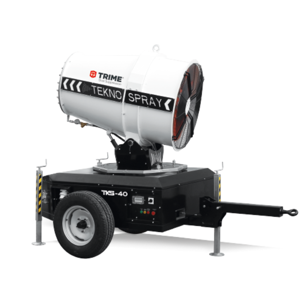 Trime TKS-40 Teknospray de 40 metros con cañón de control de polvo para remolque