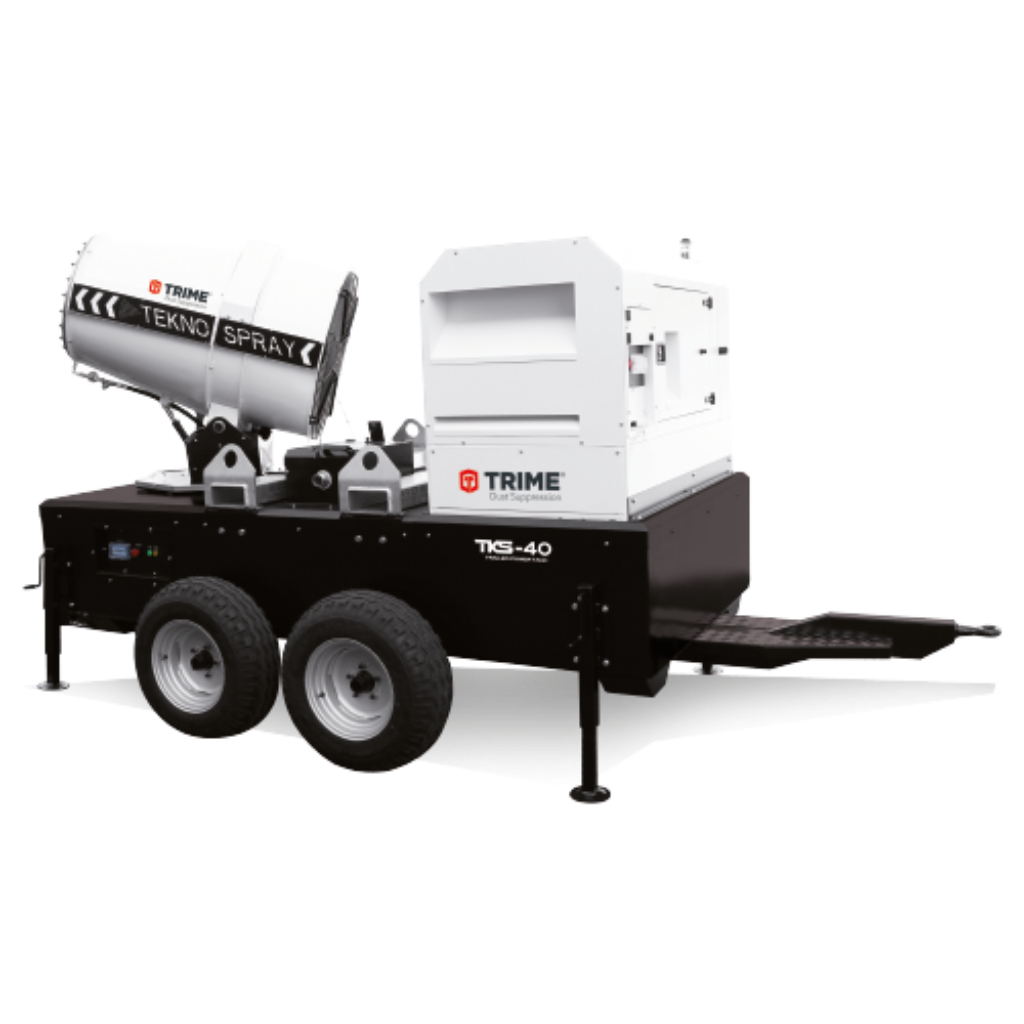 Trime TKS-40 Tanque de energía para remolque Unidad completa Teknospray de 40 metros con cañón de control de polvo para remolque