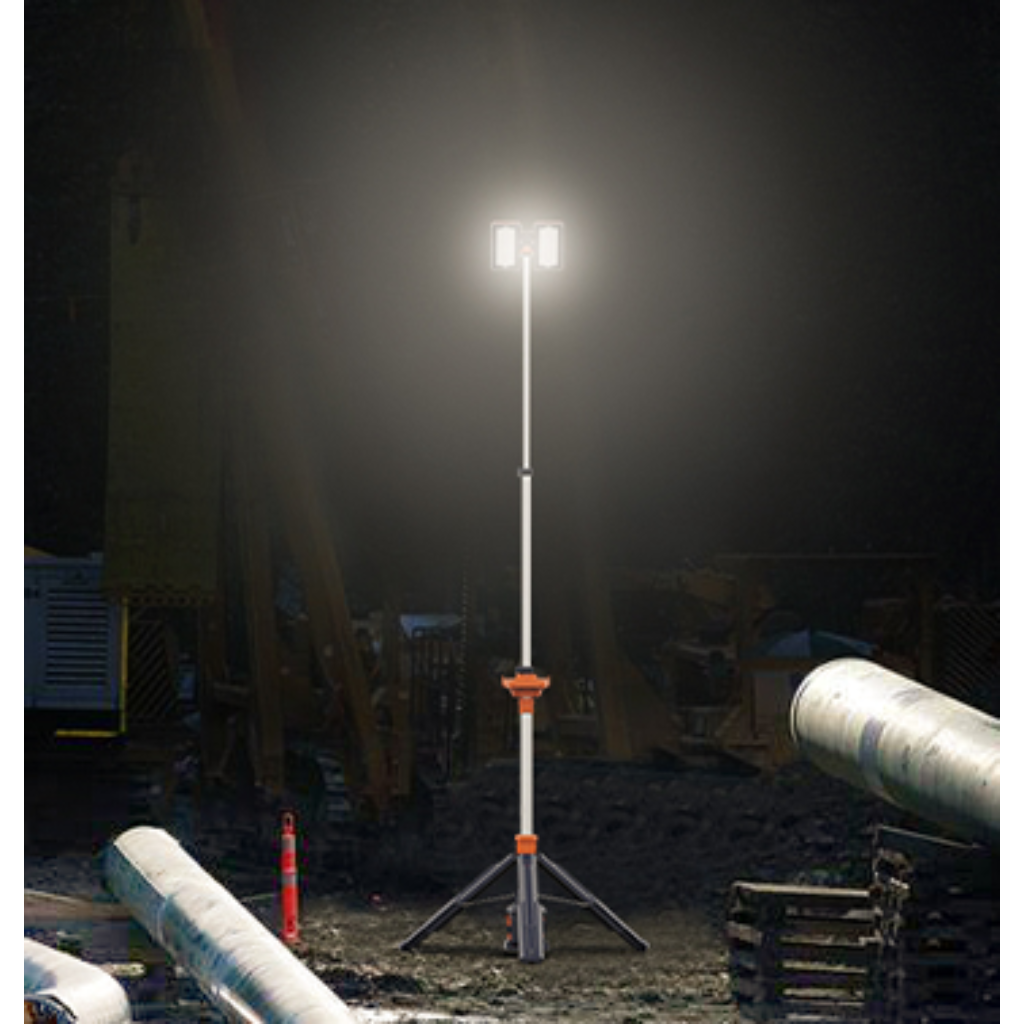 MountBright TL300 锂电池 14,000 流明 10 英尺 LED 便携式三脚架灯