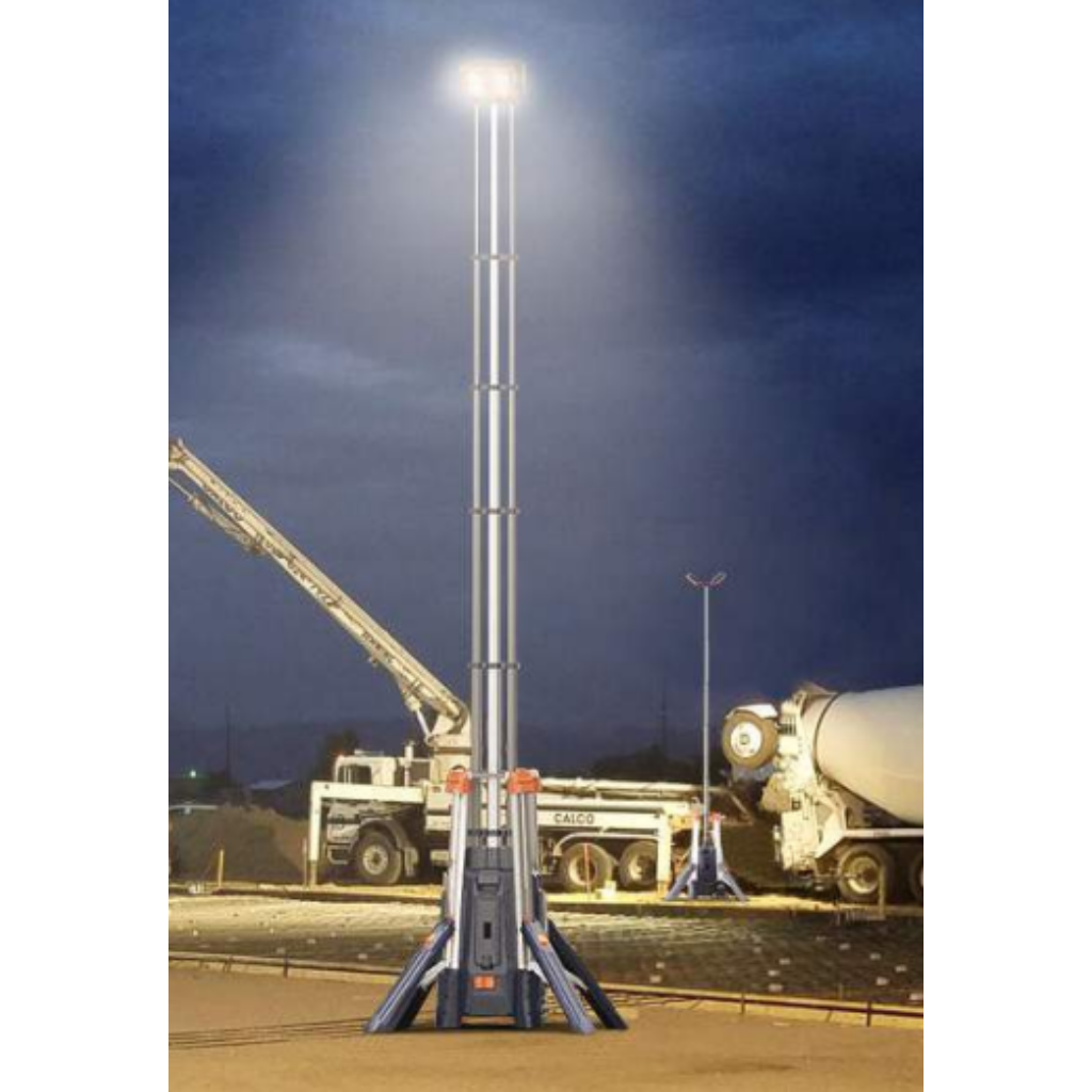 MountBright TL500 Batería de litio 62.000 lúmenes Torre de luz telescópica portátil LED de 13,8 pies