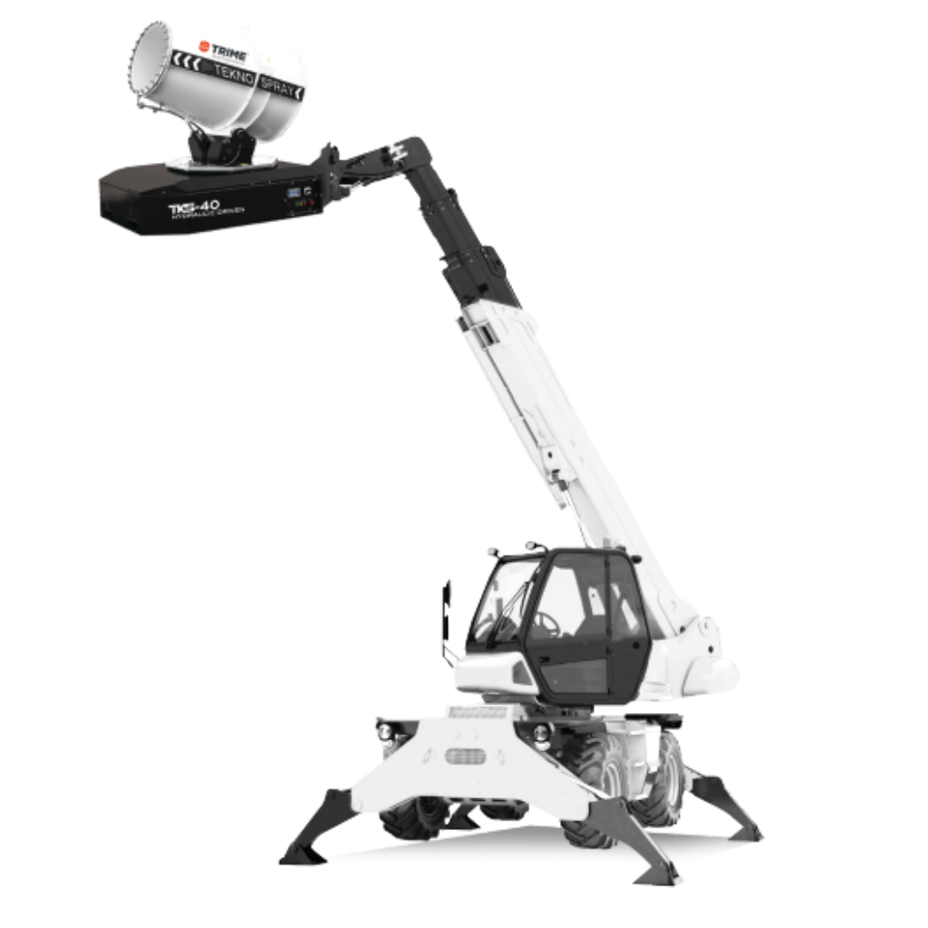 Trime TKS-40 HD Patín Teknospray de 40 metros con cañón de control de polvo con generador hidráulico 