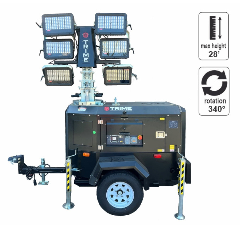 Trime X-Rent Torre de luz hidráulica LED diésel de 6 x 320 W