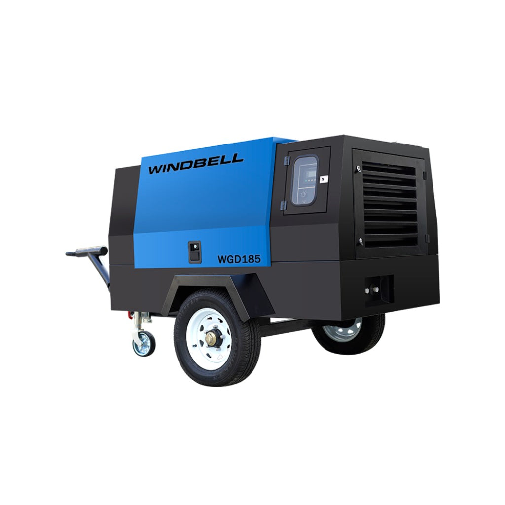 Windbell WGD185 185 CFM 50 HP Trailer Air Compressor