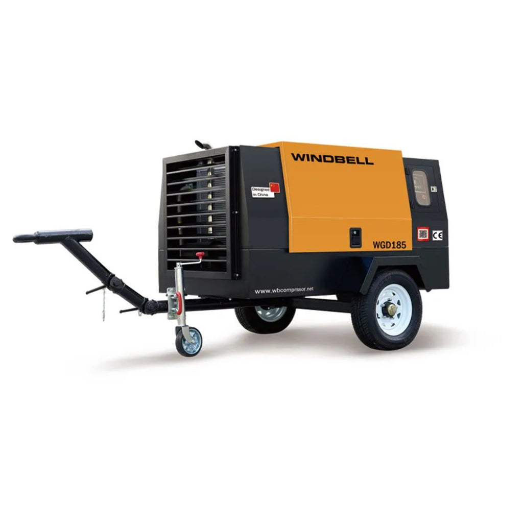 Windbell WGD185 185 CFM 50 HP Trailer Air Compressor