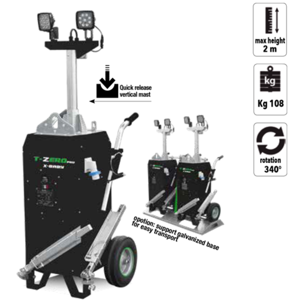 Torre de luz LED con batería Trime X-Baby 2 x 70 W