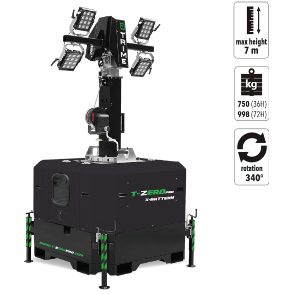 Torre de luz LED con batería Trime X-Battery Skid de 4 x 100 W
