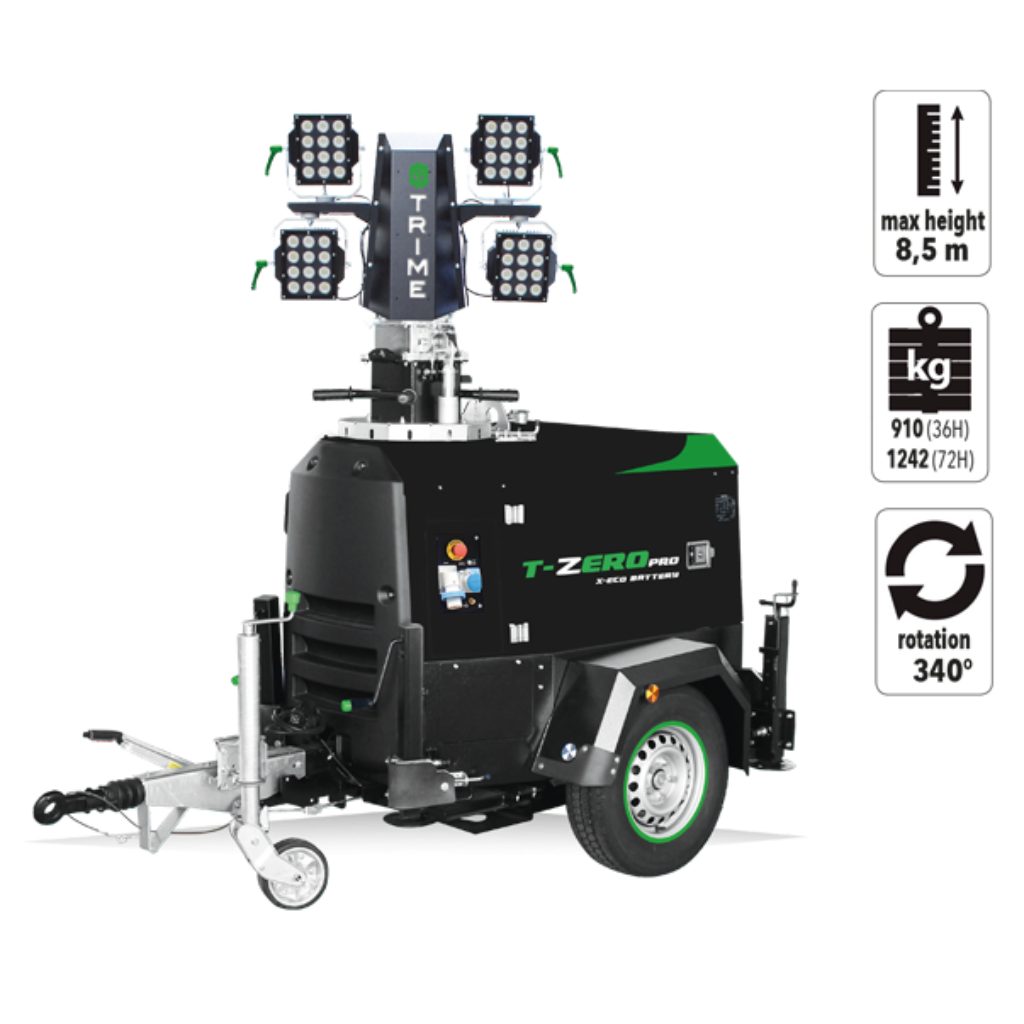 Torre de luz LED con batería Trime X-Eco de 4 x 100 W